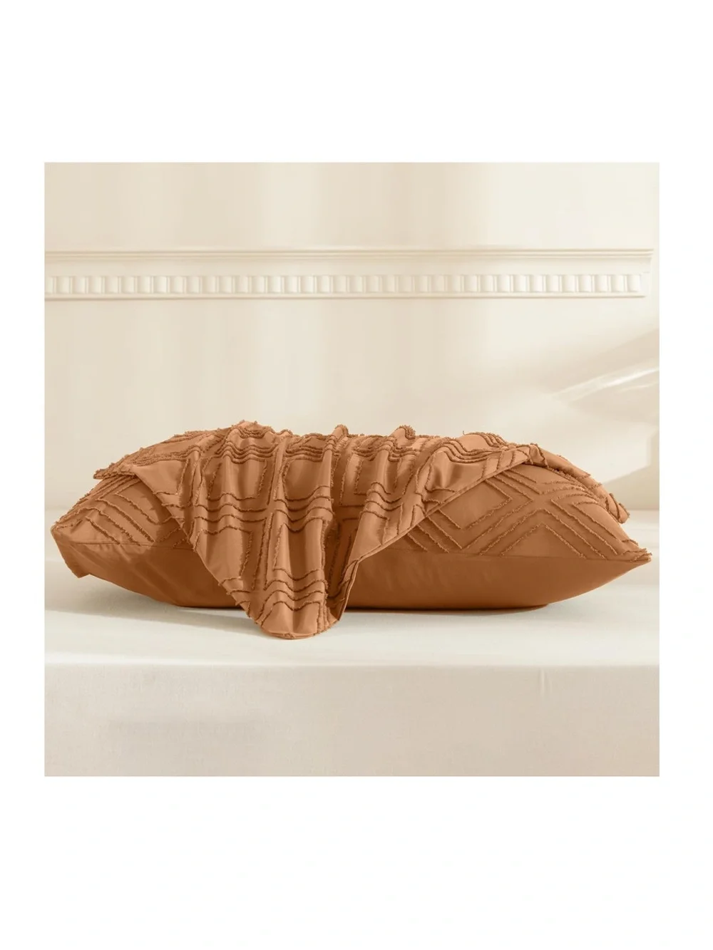 RUST Grid Pillowcases 100% Polyester (2-Pack)